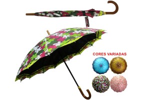 GUARDA CHUVA AUTOMATICO 16 VARETAS CABO CURVO