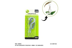 HM653 CONJUNTO GANCHOS 80MM COM BUCHAS C/2PCS