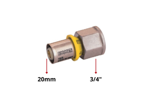 Conector Fêmea Fixo Gás Multicamada 20mm x 3/4