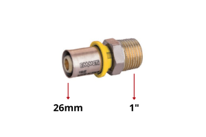 Conector Macho Gás Multicamada 26mm x 1