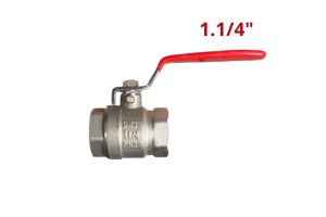 Válvula Esfera Água Alavanca Vermelha Fêmea 1.1/4