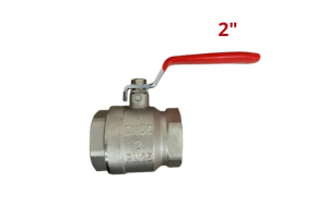 Válvula Esfera Água Alavanca Vermelha Fêmea 2