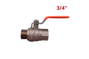 Válvula Esfera Água Alavanca Vermelha Macho x Fêmea 3/4