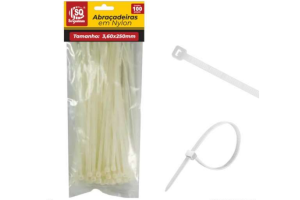 SQ4387 ABRACADEIRA BRANCA 3,6 X 250 MM (100 PCS)