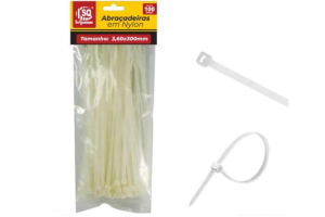 SQ4388 ABRACADEIRA BRANCA 3,6 X 300 MM (100 PCS)