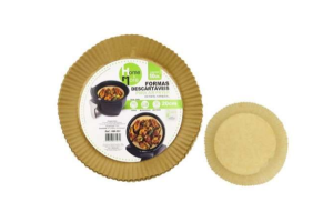 kit 50 Formas De Papel Antiaderente Descartável Para Air Fryer - Redonda