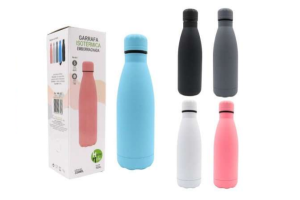 HM382 GARRAFA ISOTERMICA EMBORRACHADA INOX 350ML