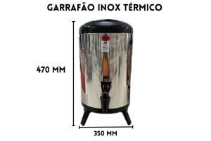 GARRAFAO INOX 9,5 LITROS COM TORNEIRA